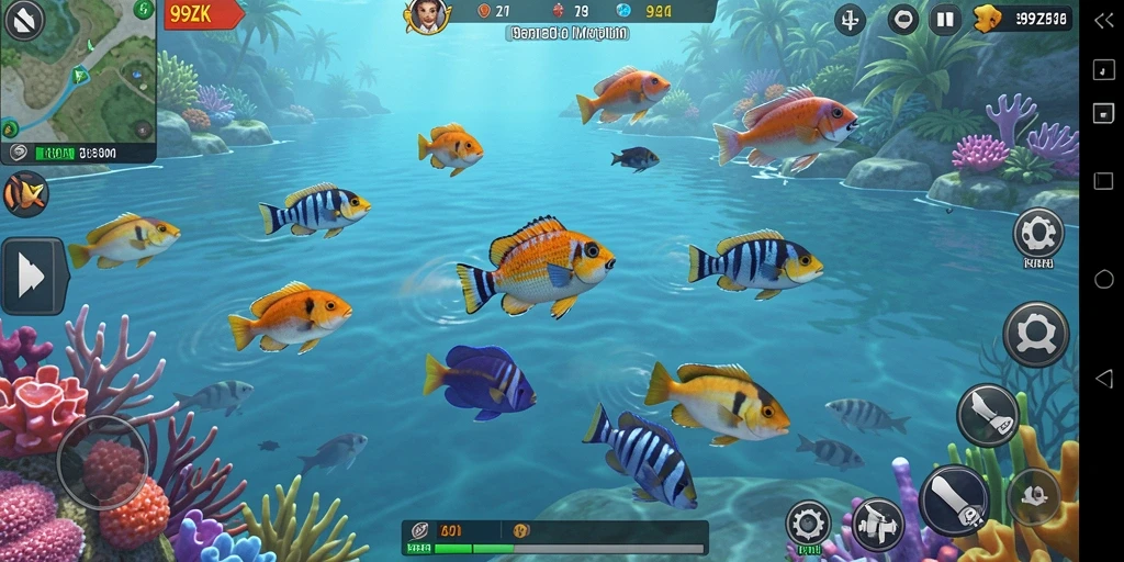Tampilan menarik dari gameplay Tembak Ikan di 99ZK.