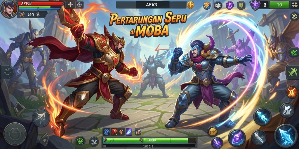 Gameplay intens dan seru dalam API88 MOBA.