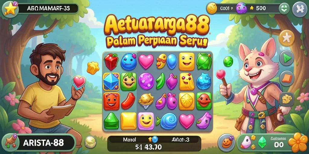 Gameplay ARISTA88 yang seru dan penuh warna dalam aksi Match-3.