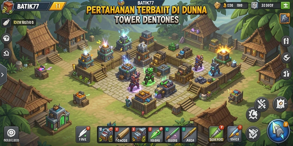 Gambaran gameplay seru di <strong>BATIK77</strong> dengan strategi Tower Defense yang mendebarkan.