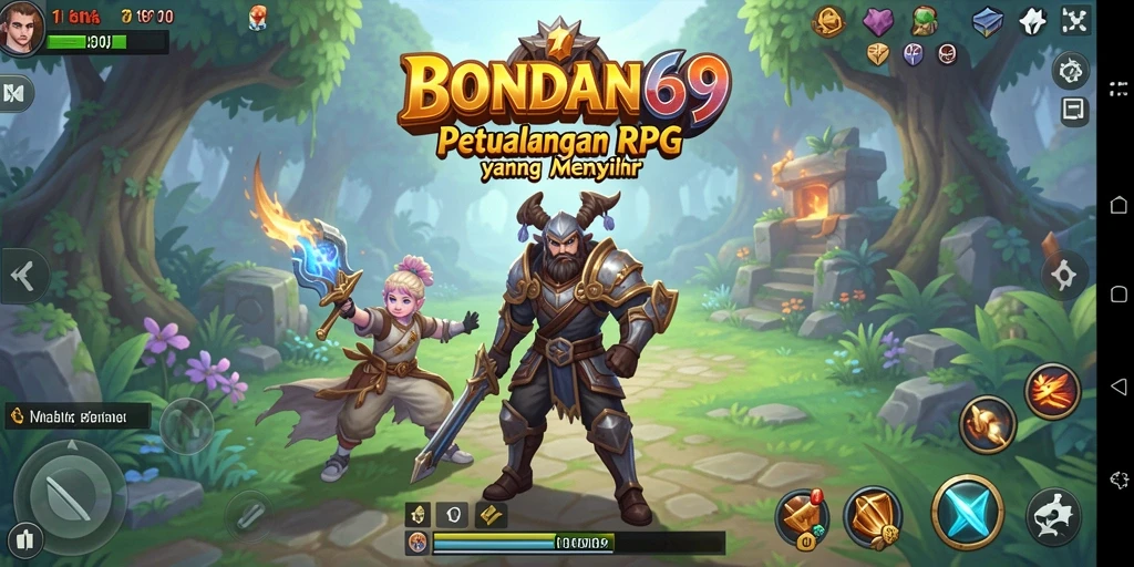 Tampilan epic dari pertempuran RPG dalam BONDAN69.