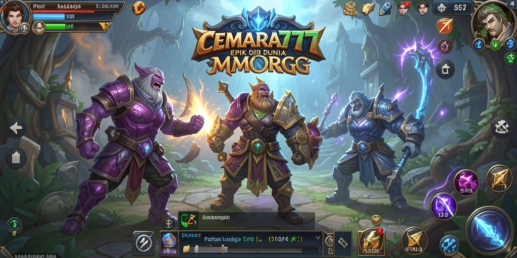 Screenshot gameplay CEMARA777 yang menampilkan petualangan seru di dunia MMORPG.