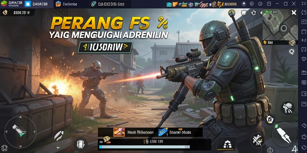 Tangkapan layar yang menunjukkan aksi permainan FPS yang mendebarkan.