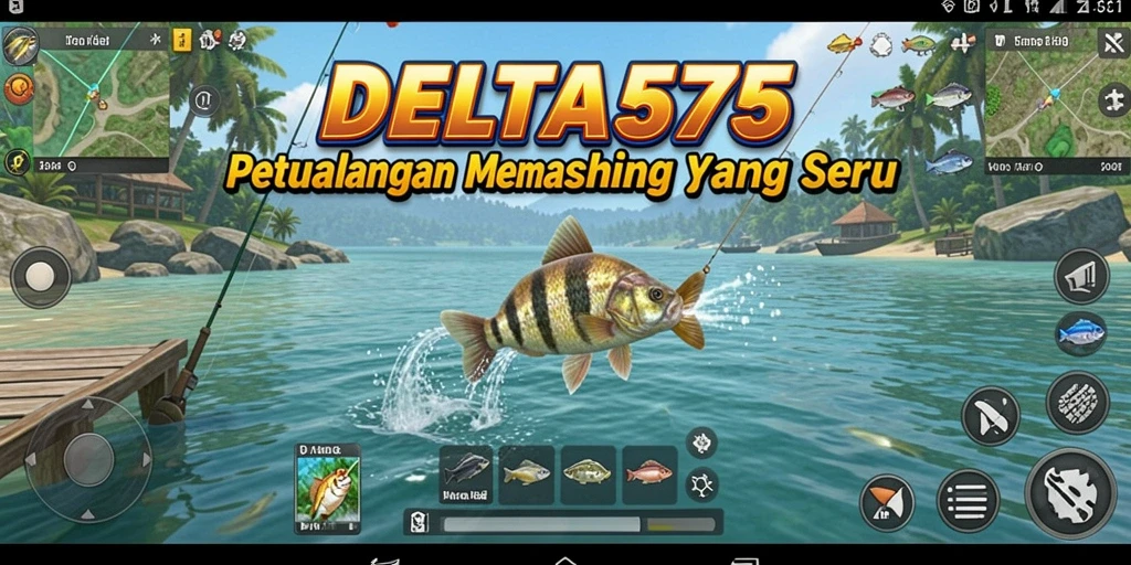 Gameplay DELTA575 dengan berbagai lokasi memancing yang menakjubkan.