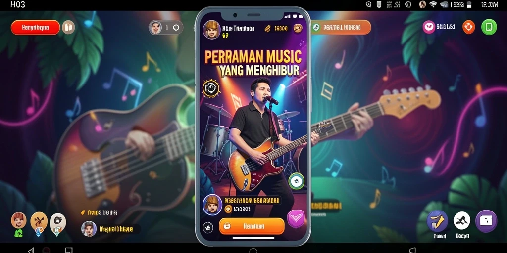 Screenshot H03 menampilkan gameplay musik yang seru dan interaktif.
