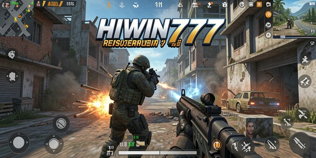 Tampilan aksi mendebarkan gameplay HIWIN777 dalam mode TPS.