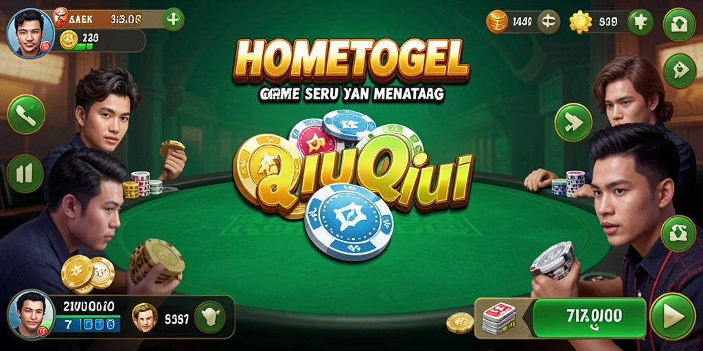 Gameplay HOMETOGEL yang seru dengan kartu QiuQiu.