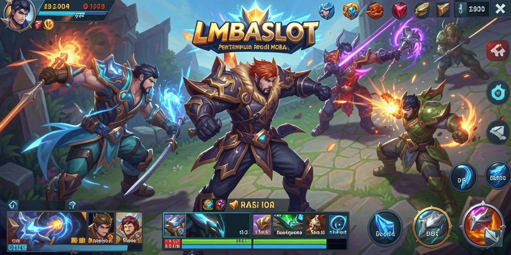 Tampilan gameplay seru di arena pertempuran LMBASLOT.