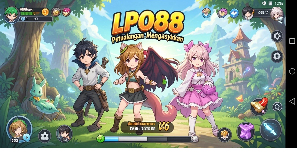 Tampilan gameplay LPO88 menunjukkan aksi seru dan karakter anime yang dinamis.
