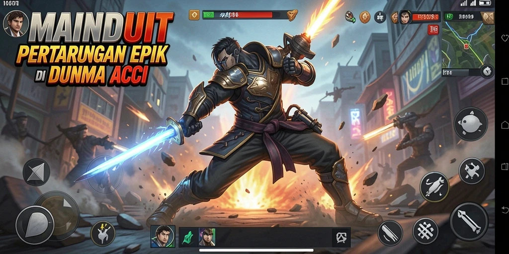 Tampilan gameplay seru dari MAINDUIT yang penuh aksi.