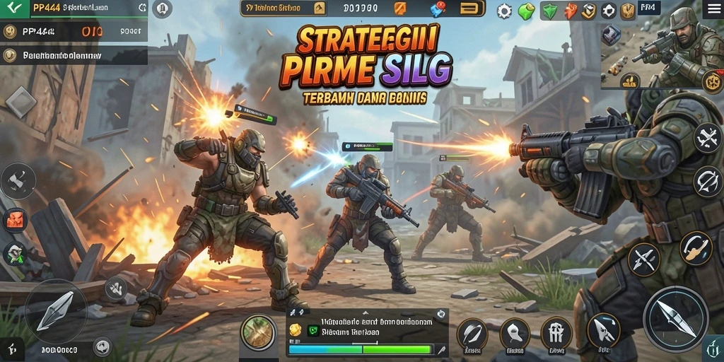 Tampilan gameplay seru dalam PP444 dengan taktik SLG yang mendebarkan.