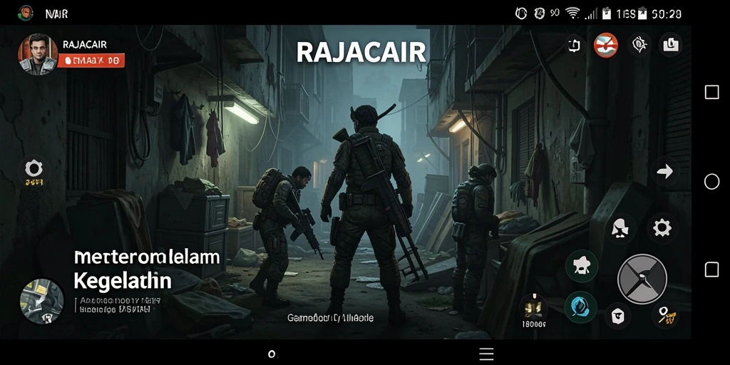 Screenshot menunjukkan suasana mencekam dalam gameplay RAJACAIR.