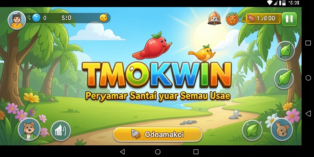 Screenshot gameplay TMOKWIN yang menampilkan keseruan dan warna-warna cerah.