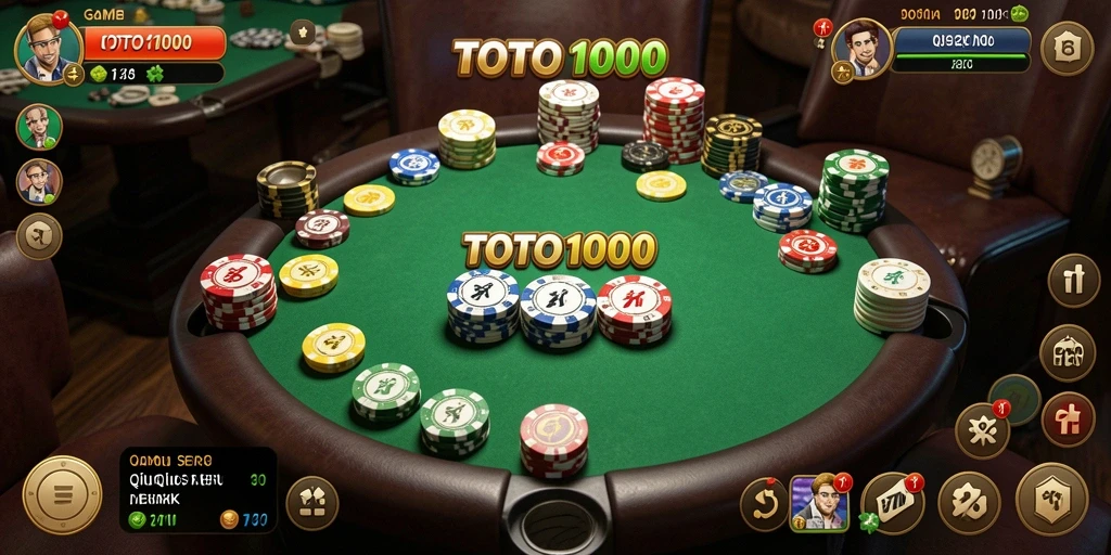 Tangkapan layar utama TOTO1000 yang menunjukkan aksi seru gameplay QiuQiu.