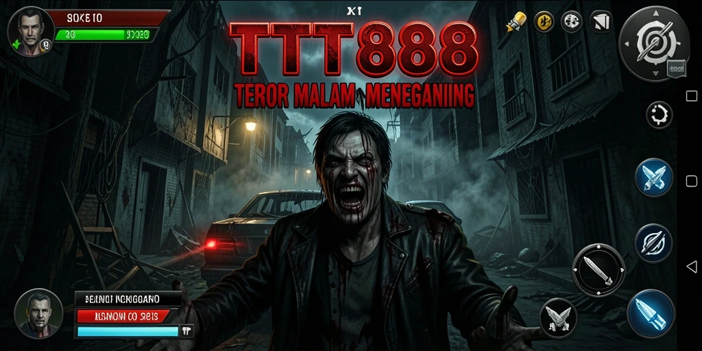 Screenshot gameplay TTT888 menunjukkan momen menegangkan dalam suasana Horror.