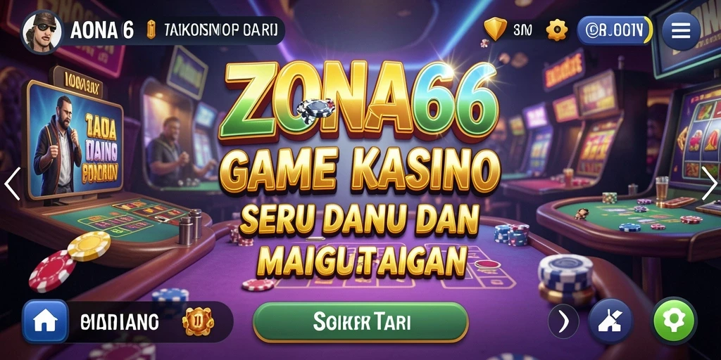 Tampilan gameplay ZONA66 yang menarik dan interaktif di dalam aplikasi Kasino.