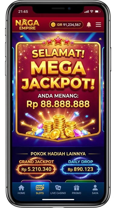 Screenshot aplikasi dengan berbagai kategori di nagaempire.